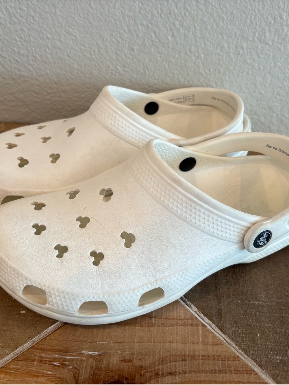 Disney Parks Classic Crocs Clogs Mickey White Adult Slip On Shoes Women 10 Men 8 - Picture 5 of 8